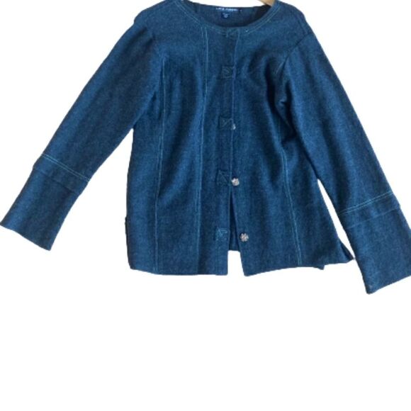 Little Journeys Chicago merino wool longsleeve snap button jacket gray Medium - Picture 11 of 11